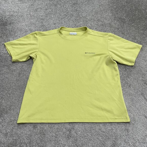 Columbia Omni Wick Active T-Shirt Mens Medium Yellow Crew Neck Short Sleeve Tee - Picture 1 of 15